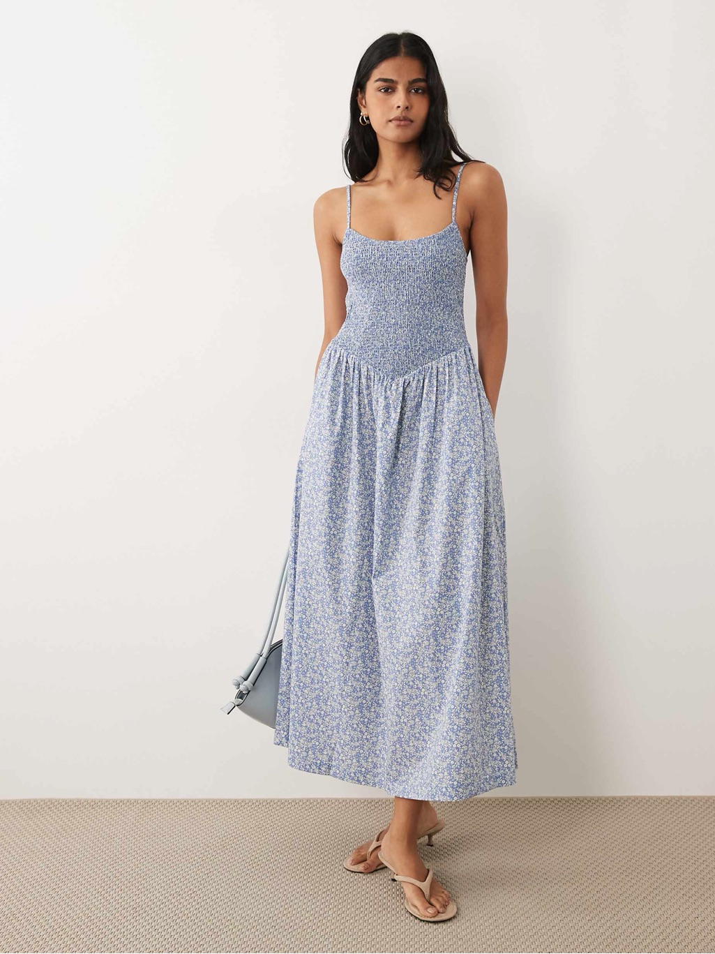 Abercrombie & Fitch Light Blue Floral Maxi Dress - Size Xxsp - Nwt